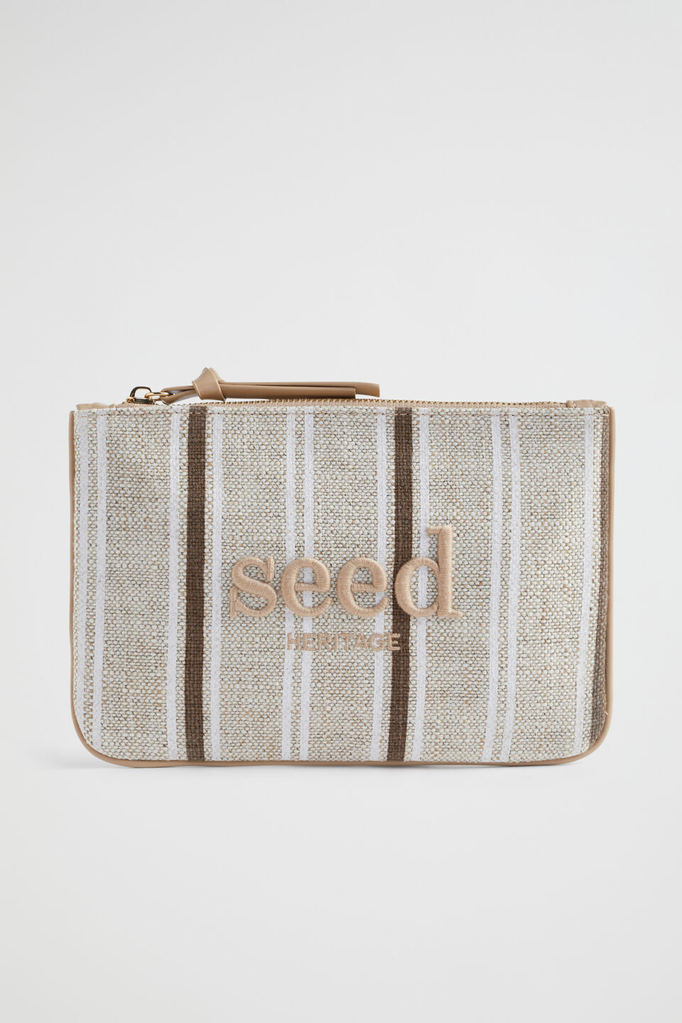 Seed Pouch  Pecan Brown Stripe