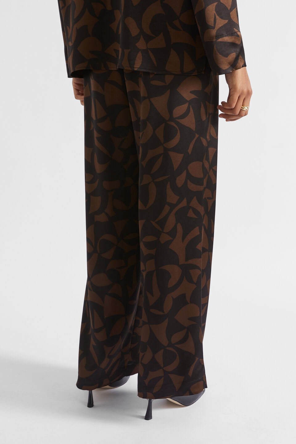 Abstract Wide Leg Pant  Hot Chocolate Abstract