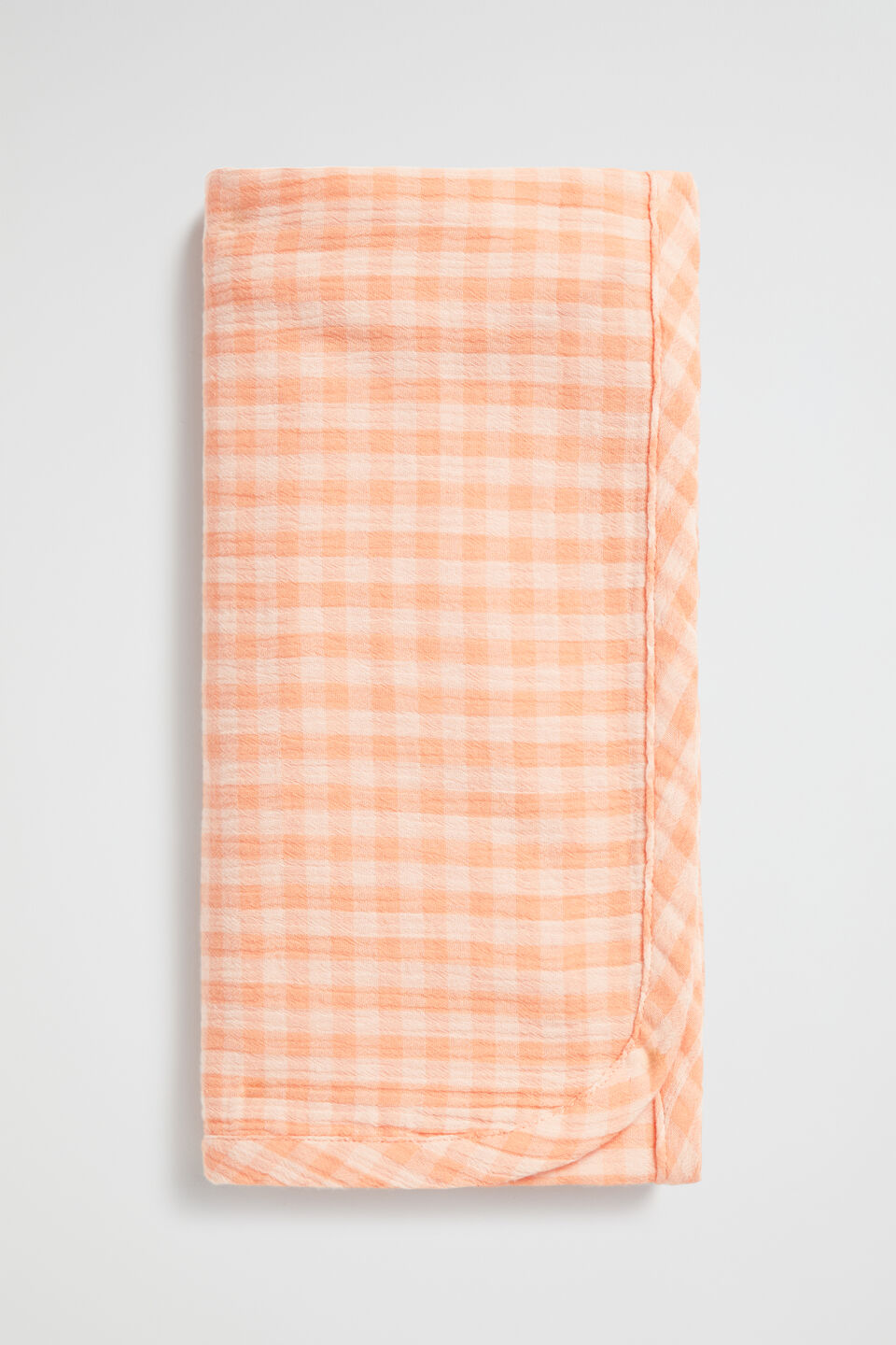Check Woven Wrap  Coral Reef