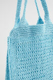 Crochet Straw Tote  Shimmer Blue  hi-res