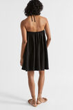 Linen Halter Mini Dress  Black  hi-res