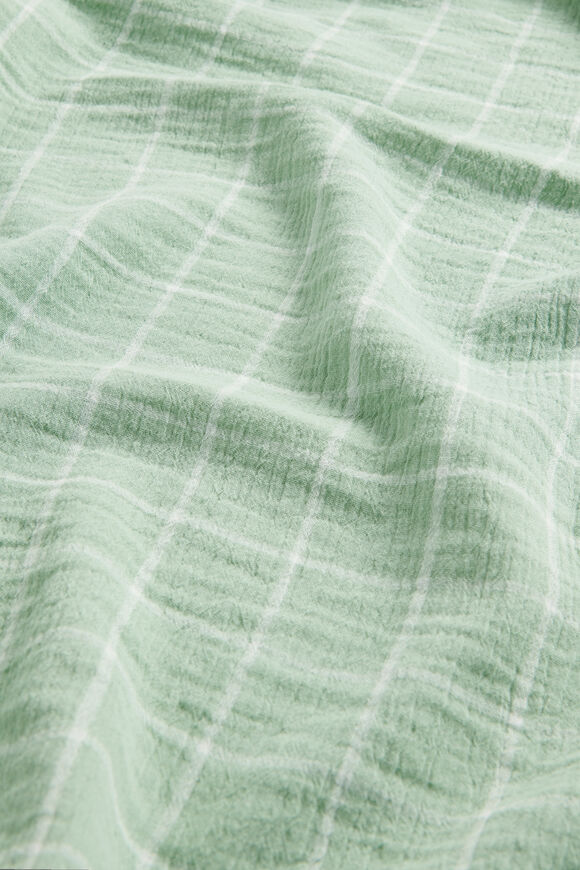 Grid Check Woven Wrap  Gum Leaf  hi-res