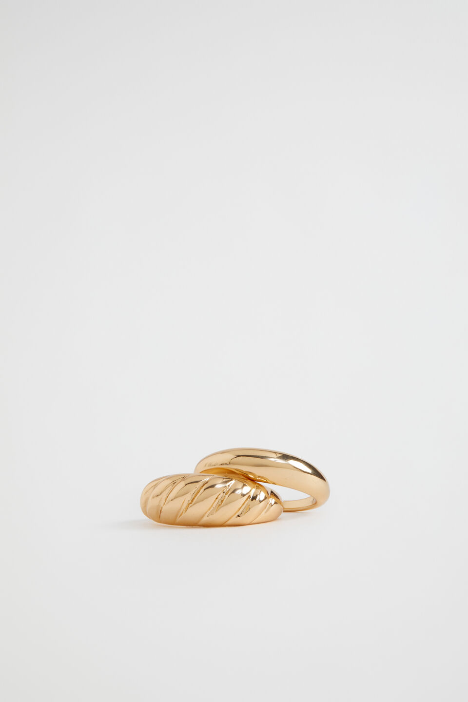 Croissant Dome Ring Set  Gold