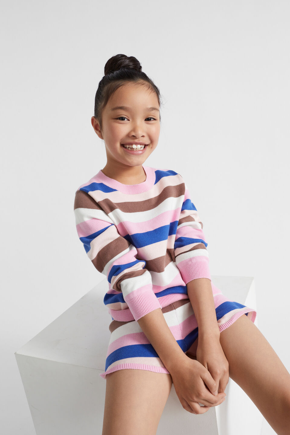Stripe Knit  Candy Pink