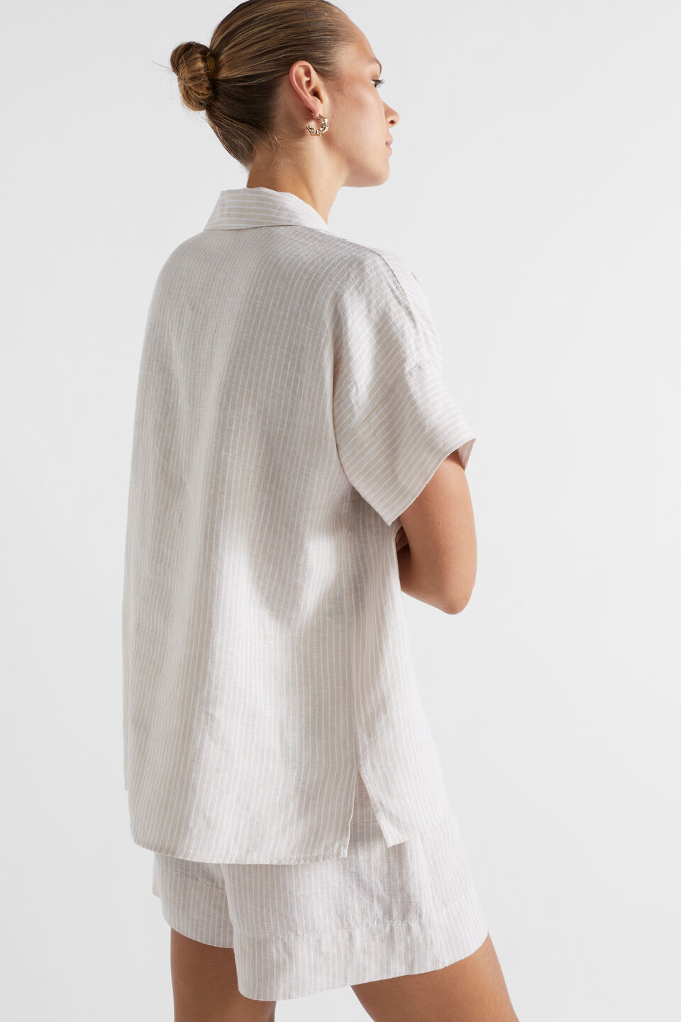 Linen Pinstripe Shirt  Frappe Stripe