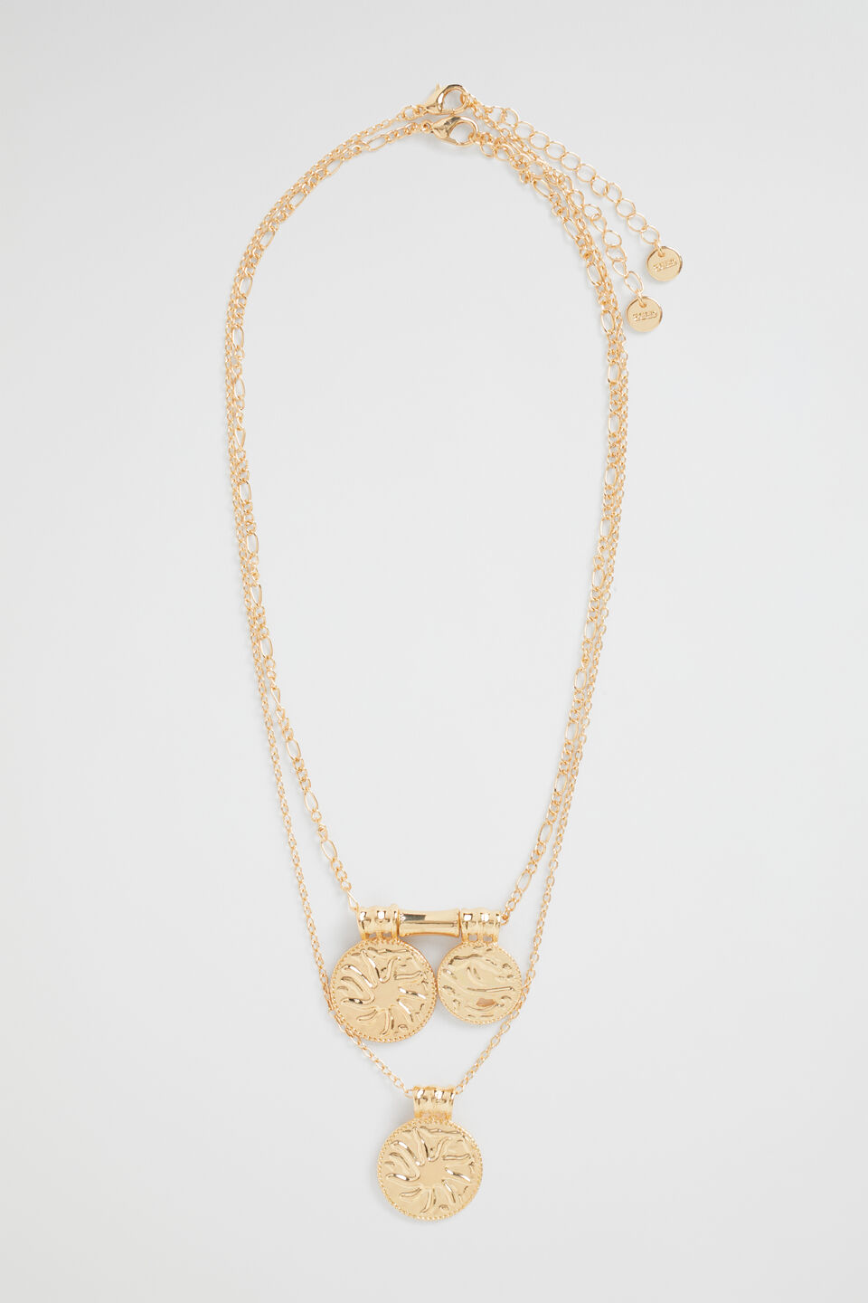 Medallion Layered Necklace  Gold