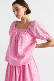 Broderie Square Neck Top  Pink Gin  hi-res