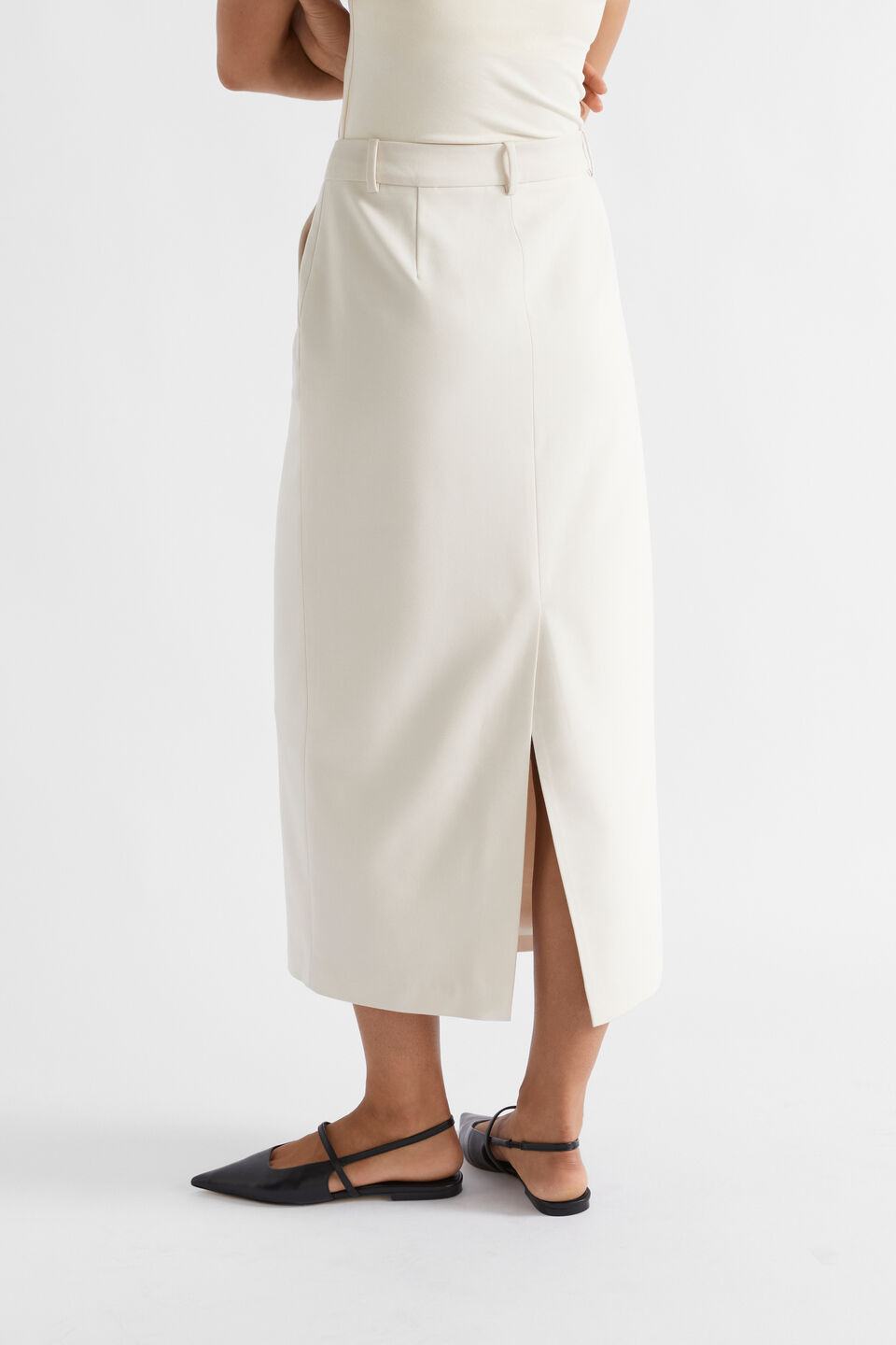 Maxi Length Tailored Skirt  Frappe