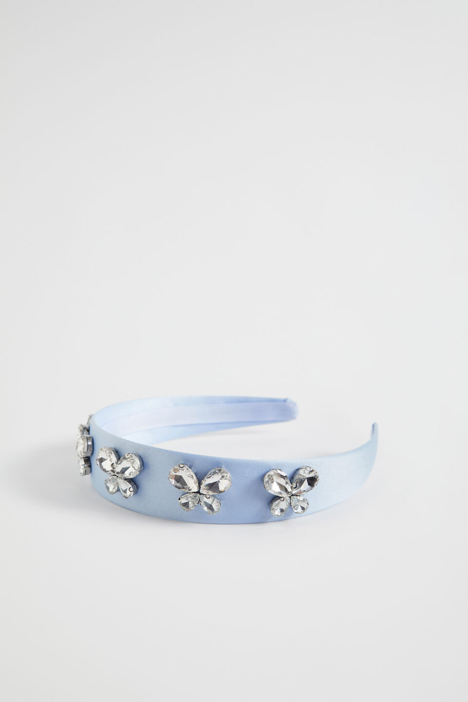 Crystal Butterfly Headband  Soft Blue