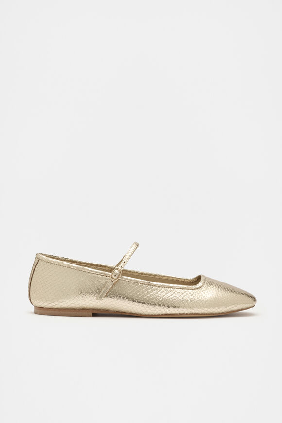 Kai Snake Embossed Ballet Flat  Soft Gold  hi-res