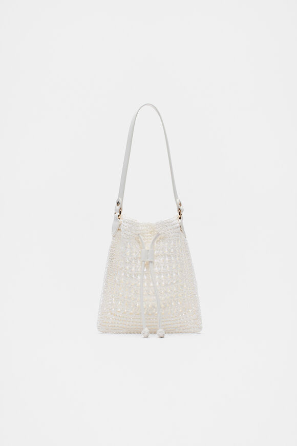 Crochet Shoulder Bag  White  hi-res