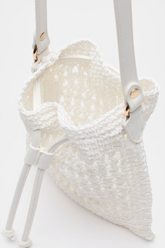 Crochet Shoulder Bag  White  hi-res