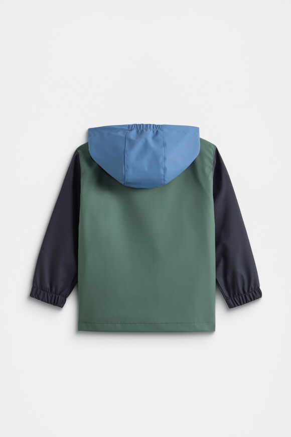 Mini Colourblock Rain Coat  Khaki  hi-res
