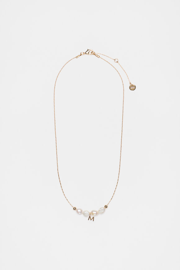 Fine Pearl Initial Necklace  M  hi-res