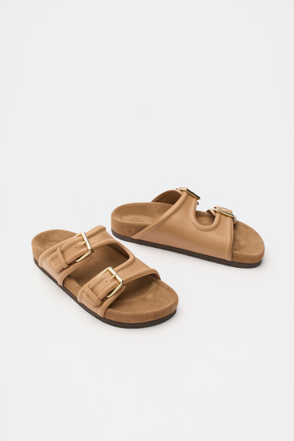 Harper Buckle Slide  Caramel  hi-res