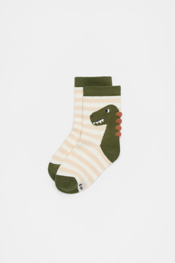 Dino Stripe Sock  Multi  hi-res