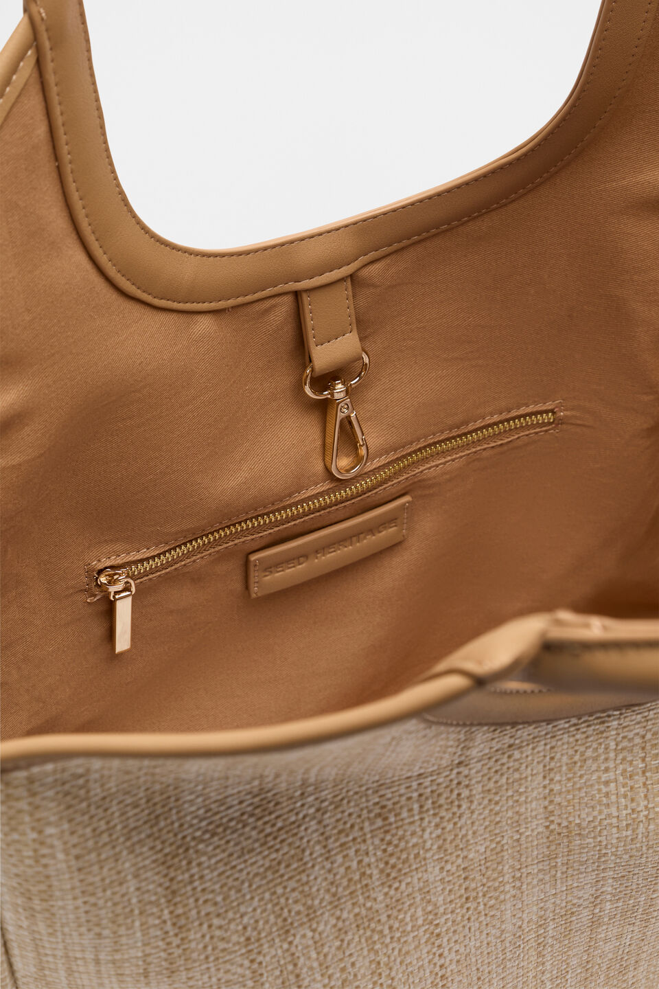 Textured Open Tote  Caramel