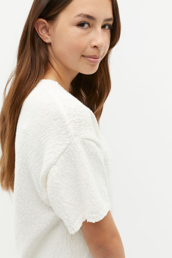 Relaxed Knit Tee  Light Cream  hi-res
