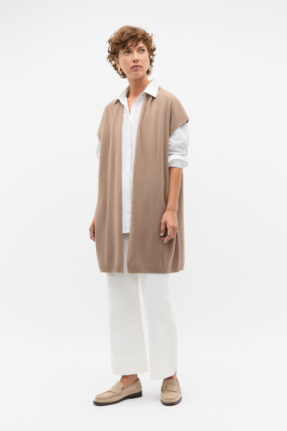 Rib Knit Poncho  Cookie  hi-res