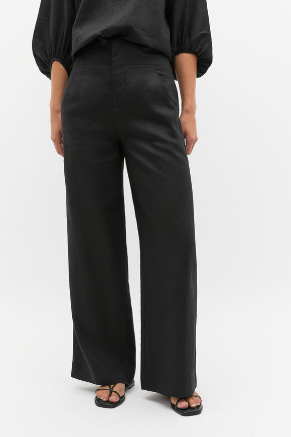 Core Linen Waisted Pant  Black  hi-res