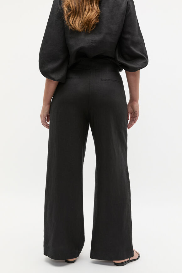 Core Linen Waisted Pant  Black  hi-res