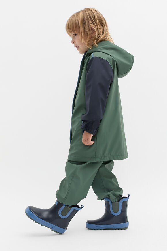 Colourblock Rain Coat  Khaki  hi-res