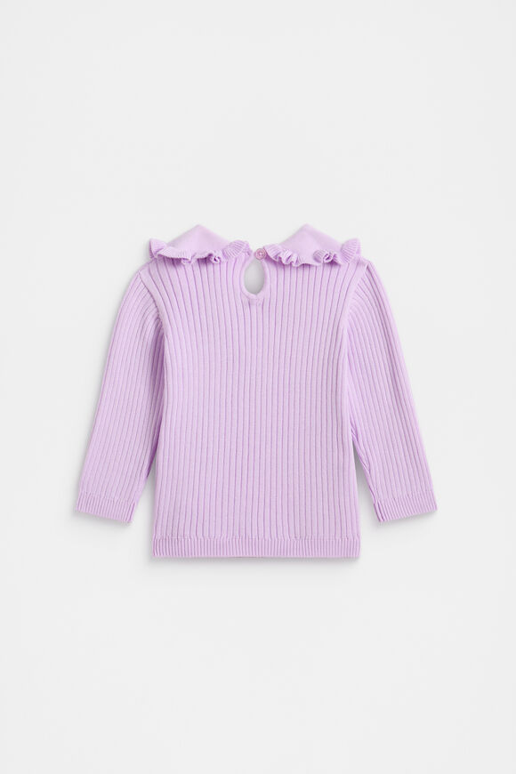 Collar Knit Sweater  Soft Lilac  hi-res