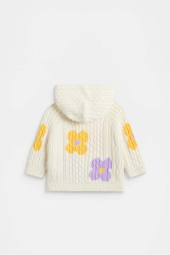 Flower Cable Poncho  Classic Cream  hi-res
