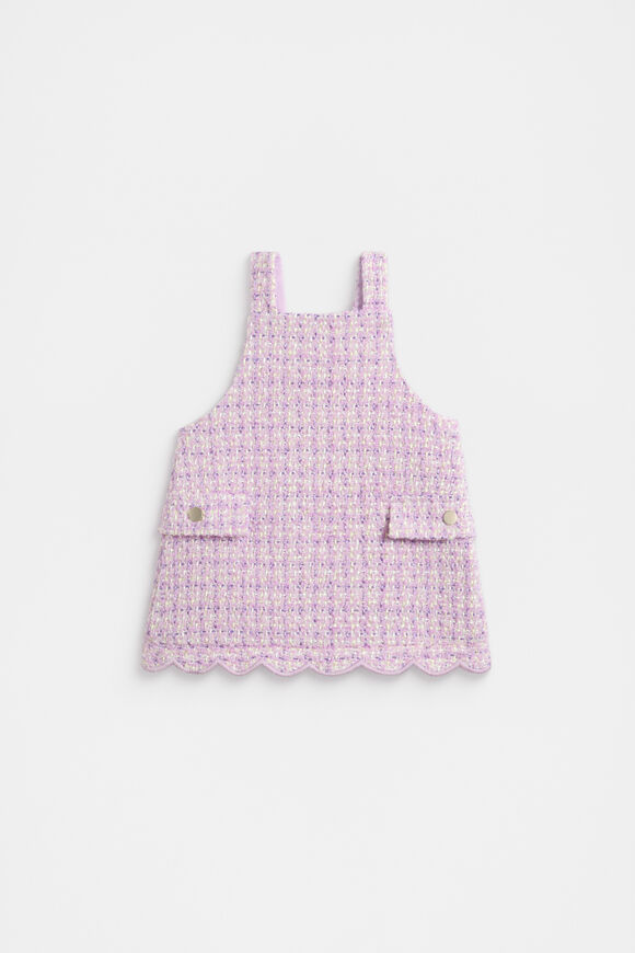 Scallop Tweed Pinafore  Soft Lilac  hi-res