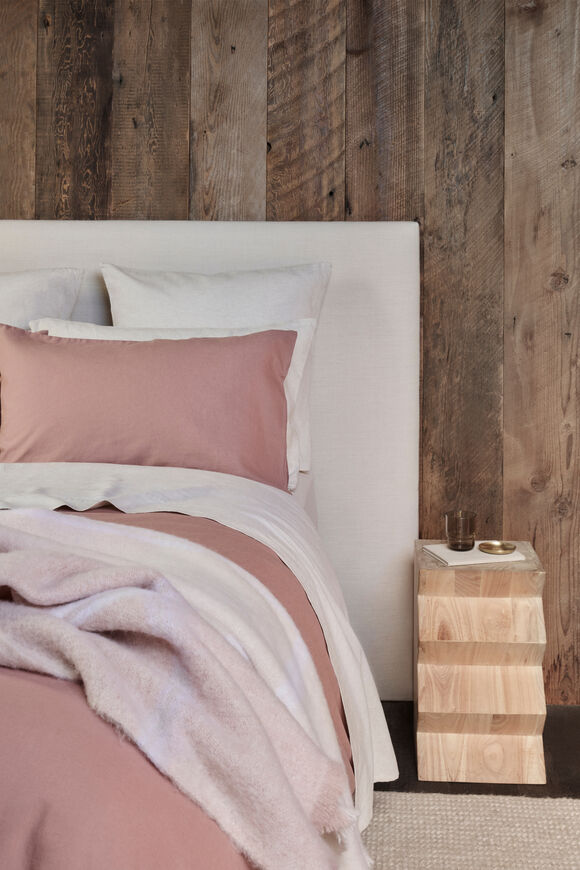 Alba Queen Fitted Sheet  Flax Cross Dye  hi-res