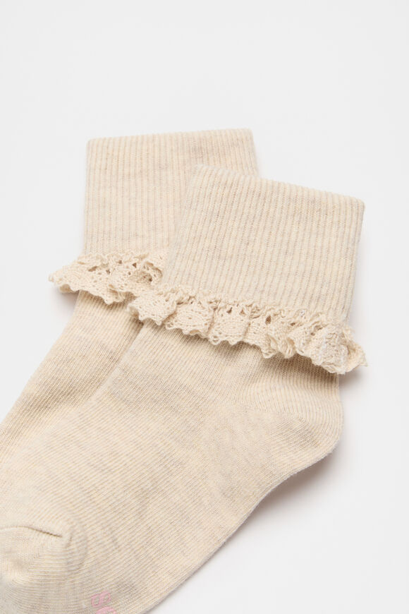 Frill Sock  Oat Marle  hi-res