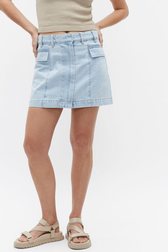 Denim Micro Mini Skirt  Glacier Denim  hi-res