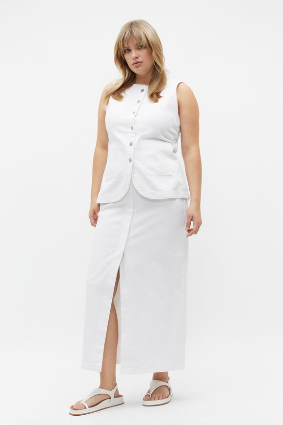 Denim Pencil Skirt  White  hi-res