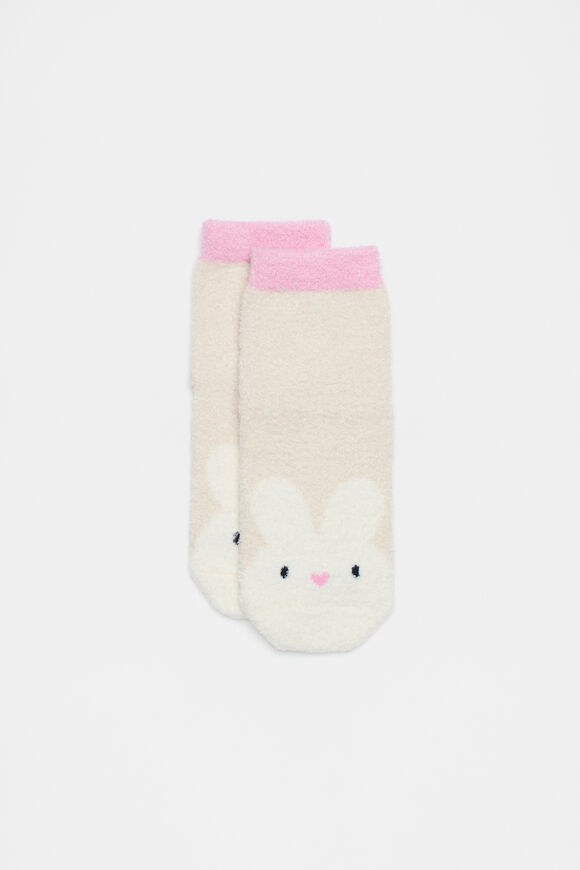 Fluffy Bunny Sock  Oat  hi-res
