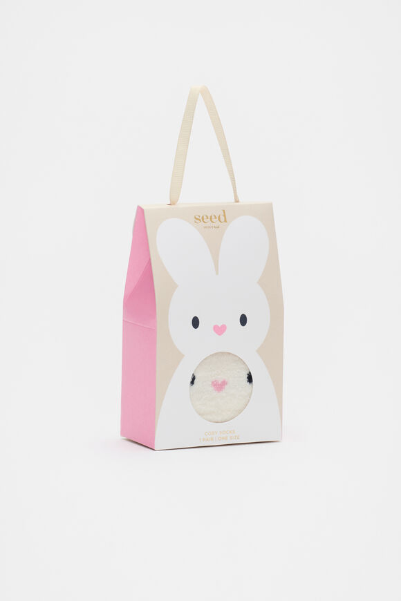 Fluffy Bunny Sock  Oat  hi-res