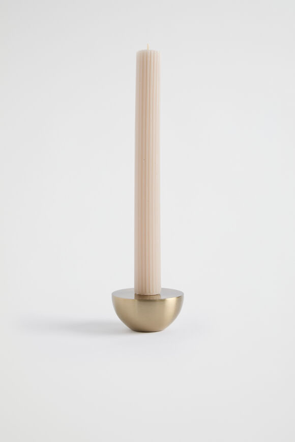 Cleo Round Candle Holder  Brushed Gold  hi-res