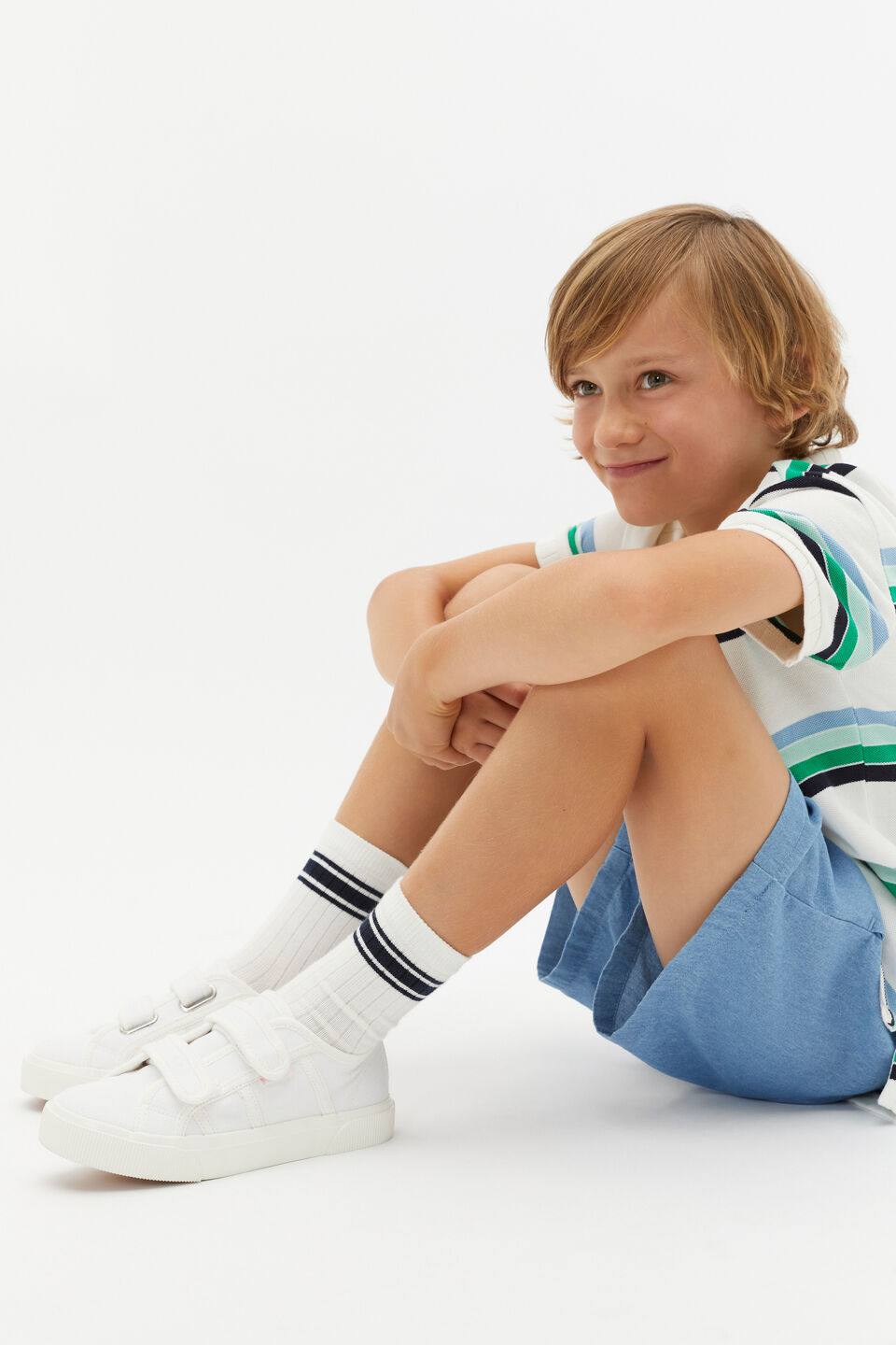 Stripe Rib Sock  Navy