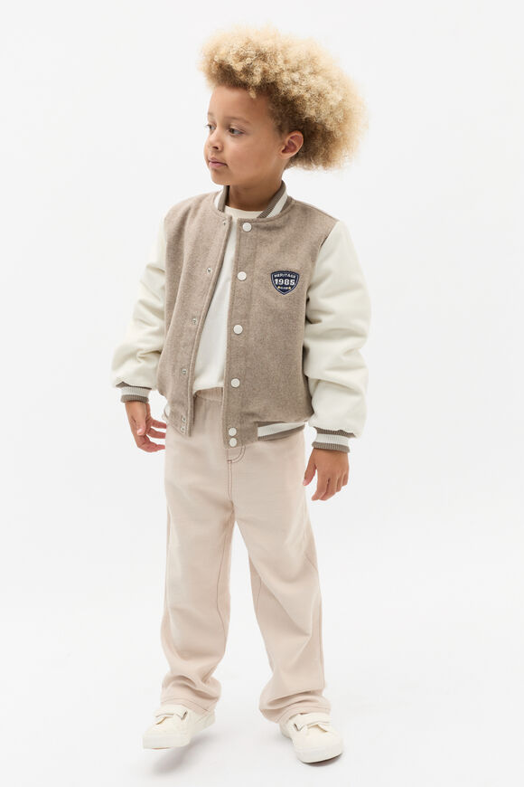 Wool Blend Bomber Jacket  Oat Marle  hi-res