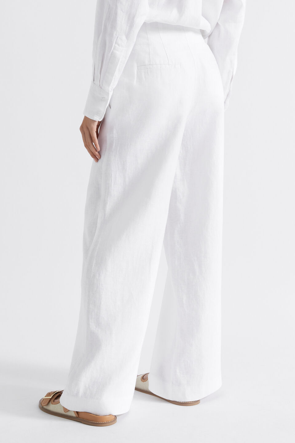 Core Linen Waisted Pant  Whisper White