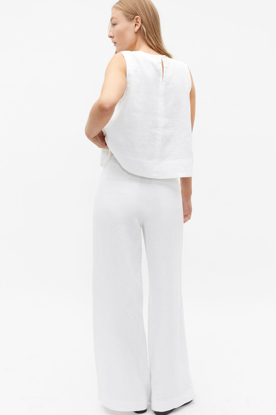 Core Linen Waisted Pant  Whisper White