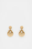 Shell Pearl Earring  Gold  hi-res