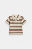 Stripe Knit Polo  Oat Marle  hi-res