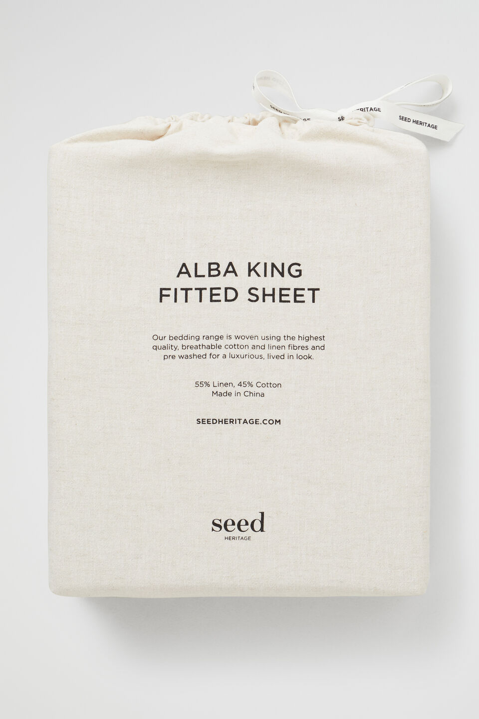 Alba Queen Fitted Sheet  Flax Cross Dye