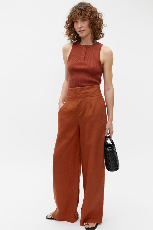 Core Linen Waisted Pant  Russet  hi-res