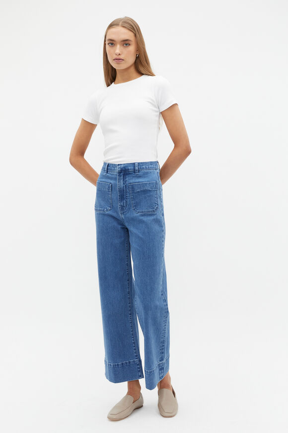 Core Wide Leg Pocket Jean  French Blue Denim  hi-res