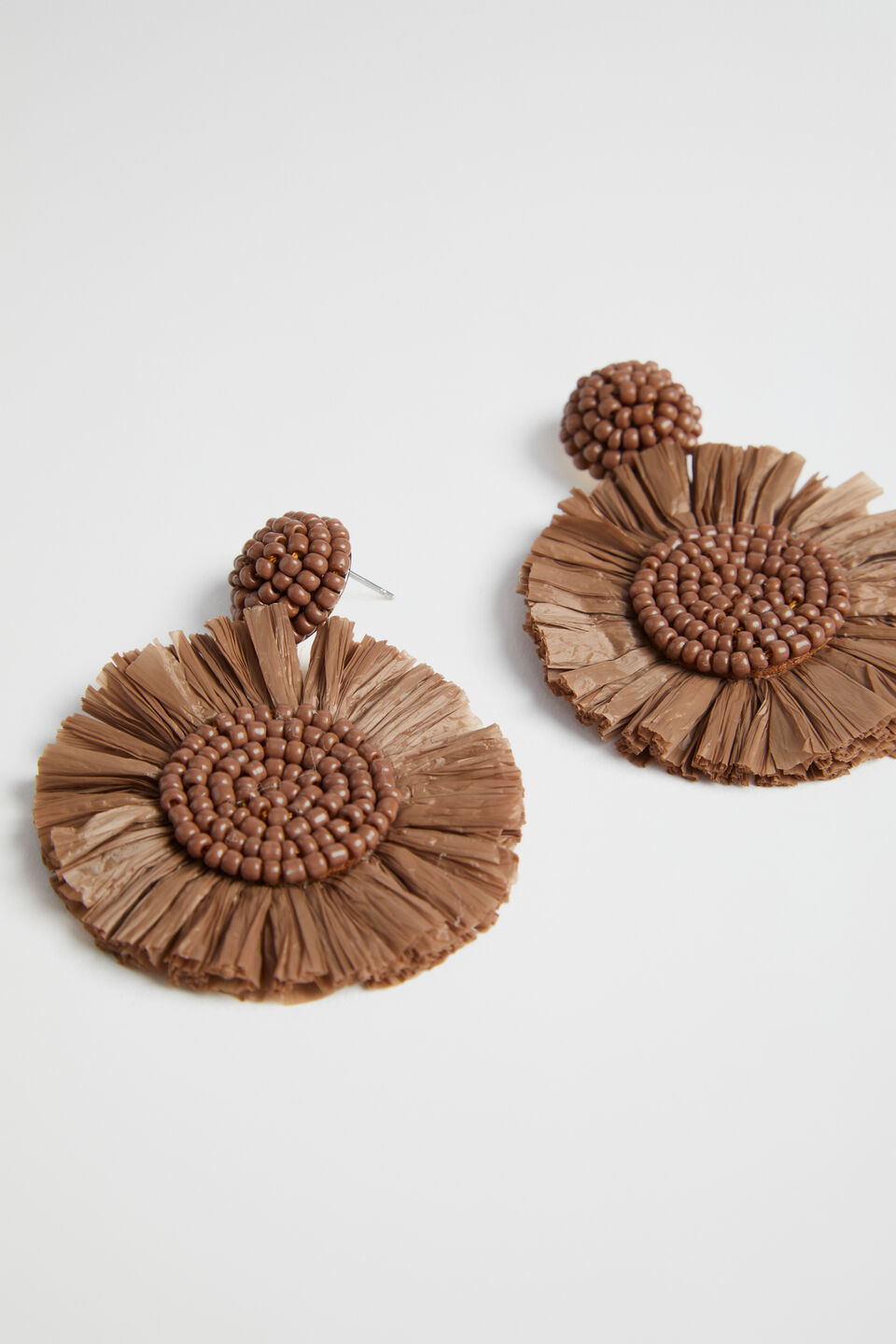 Circle Raffia Earring  Woodland