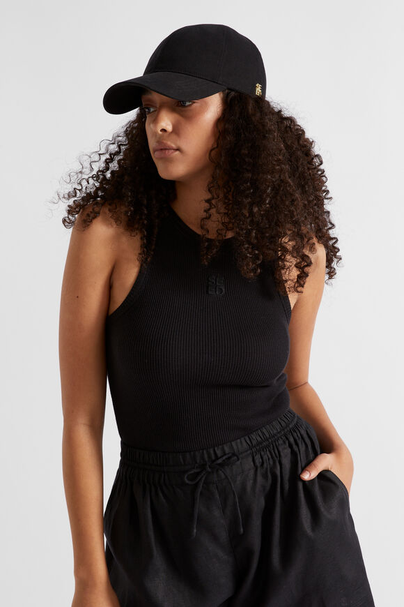 Logo Detail Cap  Black  hi-res