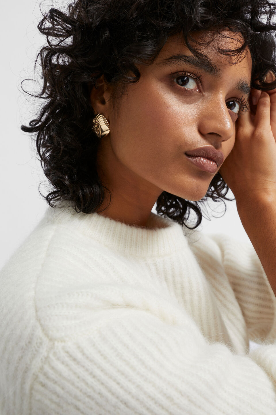 Textured Square Stud  Gold