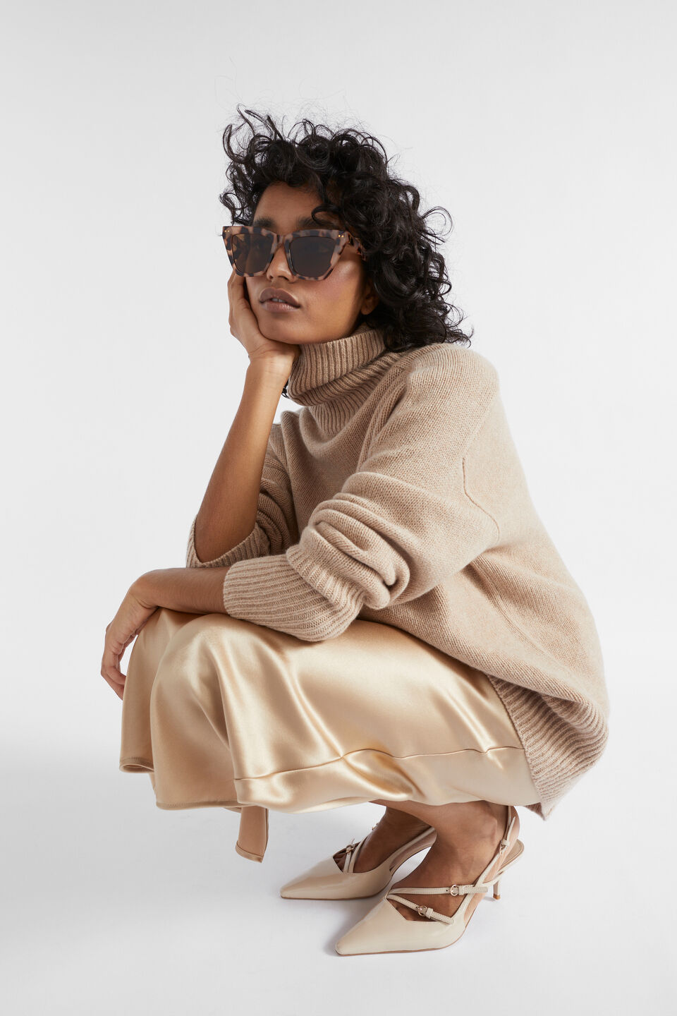 Matilda Cat Eye Sunglasses  Milky Tort