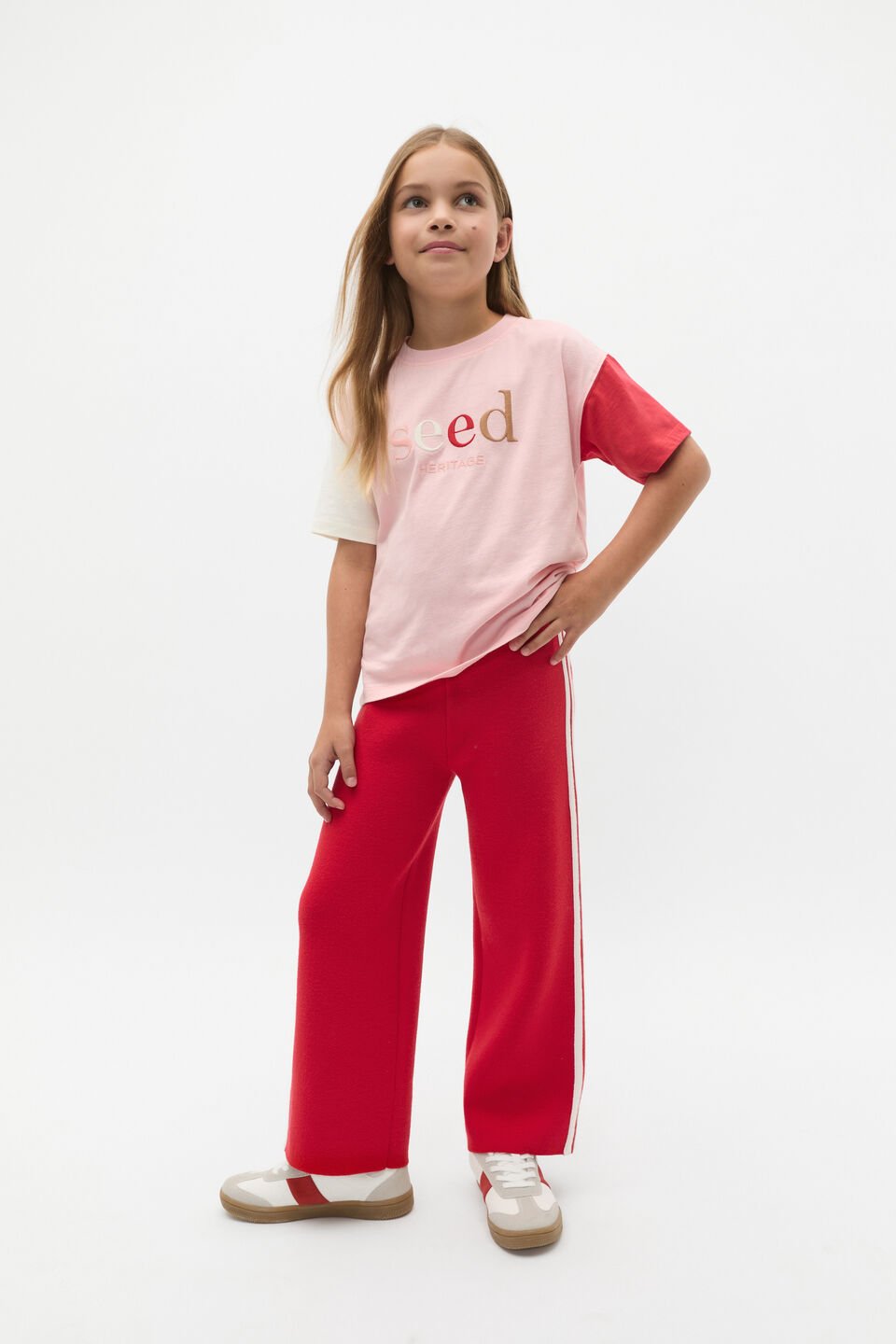 Colourblock Logo Tee  Rose Petal